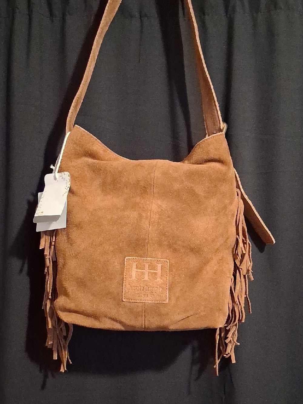 Haute Hippie Brown Suede Fringe Hobo Bag NWT